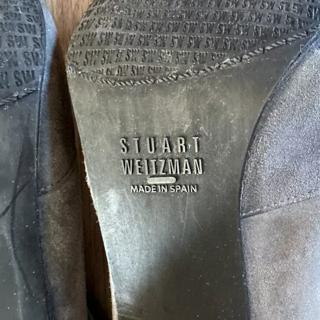 Stuart Weitzman Suede Tieland Over The Knee Boots - 9 (39.5) Grey 3