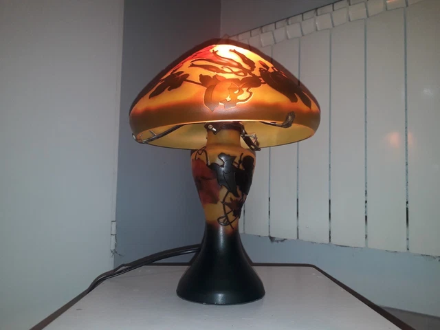 LAMPE CHAMPIGNON DE style Art Nouveau (pâte de verre inspiration E