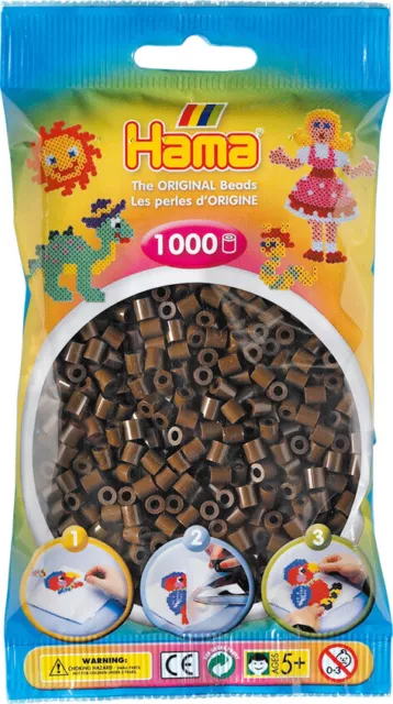 1000 Hama Bead Bags - Color Dark Brown - 207-12 - Iron On Midi Beads