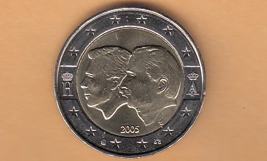 2 Euro Belgio 2005 Unione Economica Belgio Lussemburgo Fdc Da Rotolo