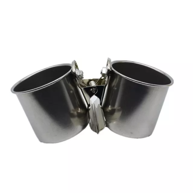 Bird Feeder Cups Water Feeding Bird Double Cups With Clip Stainless Steel