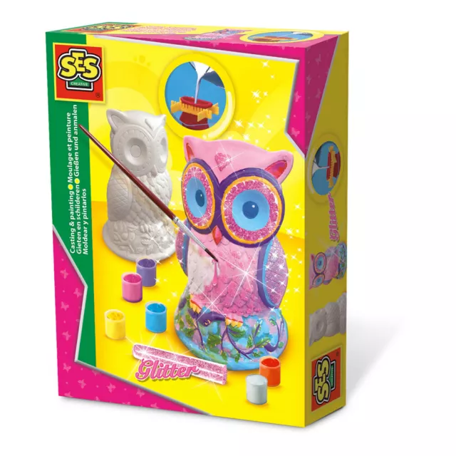SES CREATIVE Children's Owl Casting and Painting Set, 6 to 12 Years