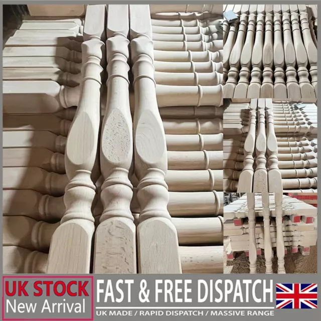 1/5/10 pcs 90cm Solid Wooden Stair Spindles Beech Classic Antique Stair Spindles