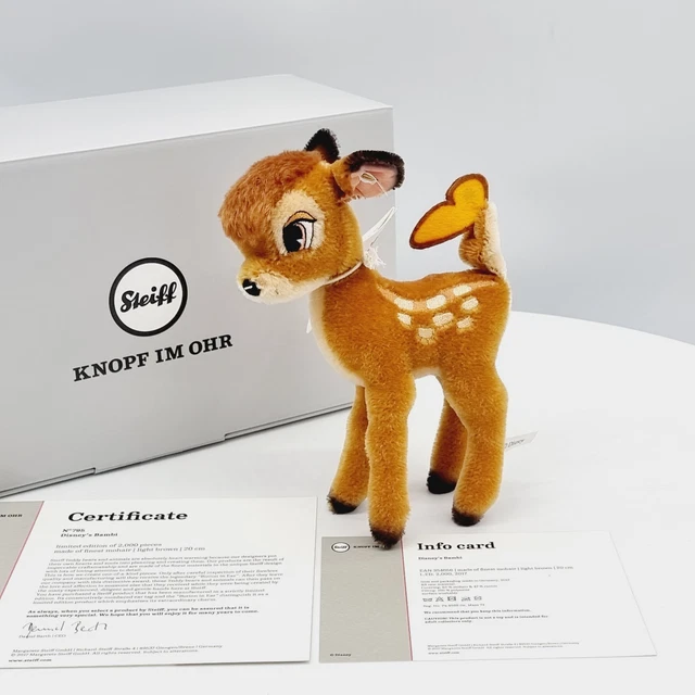 Bügelbild Bambi Mit Schmetterling – 6,4x7,2 Cm, Gestickte Applikation Zum Aufbügeln Oder Aufnähen