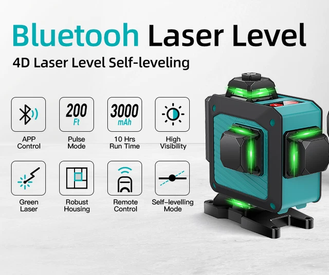 ELIKLIV 360° ROTARY 4D Laser Level Cross Line Self-Leveling Automatic ...