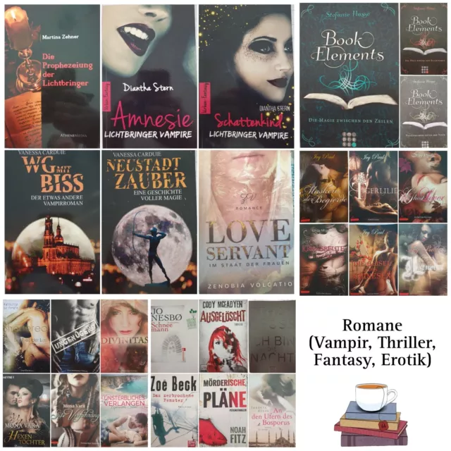Romane/Bücher zum aussuchen (Vampirroman, Thriller, Fantasy, Erotische Romane)
