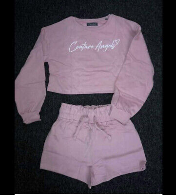 Teen Girls Couture Angels 2-Piece Pink Jumper and Short  Size 12-13 Years