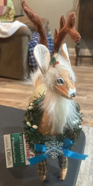 NWT Annalee Folk Art Christmas Reindeer 8" Woodland Caribou Holiday Felt Figure