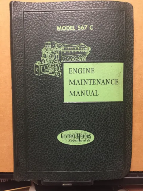 Vtg GM 567C Engine Locomotive Maintenance Service Manual 1957 General Motors EMD