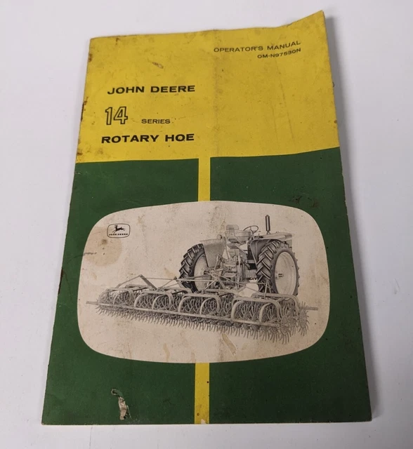 John Deere Operators Manual #14 Series Rotary Hoe Vintage