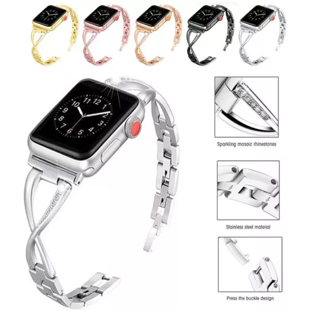 Diamond Band for Apple Watch Strap Series SE 7 6 5 4 3 2 1 38 40 41 42 44 45 mm