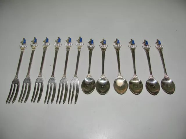 Collectors MLC Logo Paramount EPNS A1 Cake Forks & Spoons As New As Shown