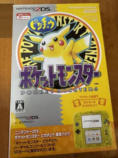 Nintendo 2DS Pokemon Pikachu Yellow Limited Edition 4 GB Console Game Japanese