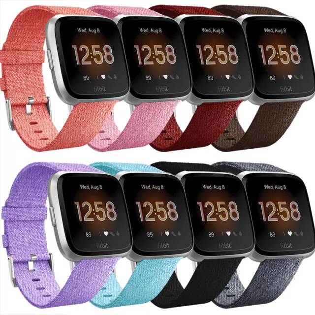 For Fitbit Versa / Versa 2 / Lite SE Woven Canvas Soft Fabric Watch Wrist Band