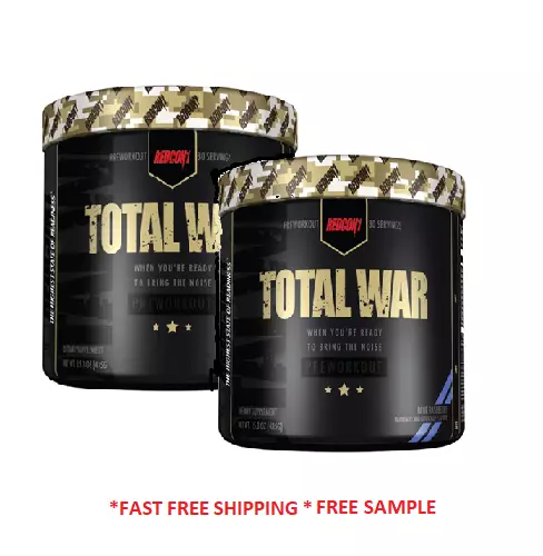 REDCON 1 TOTAL WAR - PRE WORKOUT x2 TWIN PACK HIGH STIM ENERGY PUMP