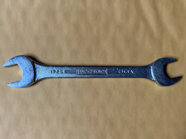 Vintage Williams Tools SUPERRENCH 1725 Open End Wrench 1/2" x 7/16" U.S.A. Tool