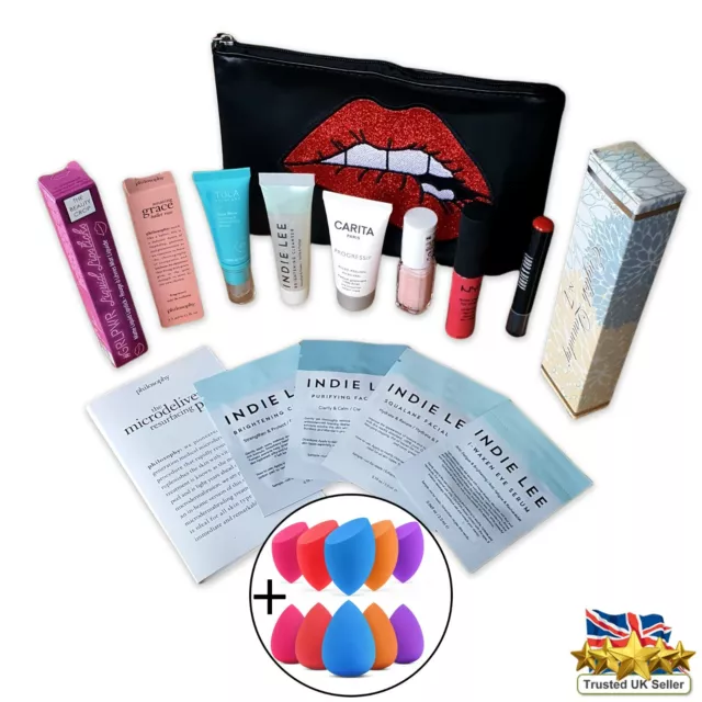 Cosmetics Bundle Make-Up Skin Care Mix Premium Brands 24 Items Bag EDP Travel