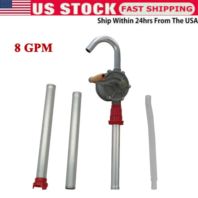 8 GPM GPM Rotary Barrel Pump Hand Crank Diesel Fuel Oil Gas Transfer