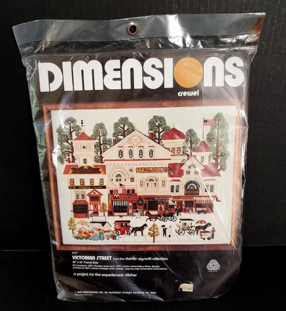 Dimensions 1177 Crewel Kit Victorian Street Charles Wysocki De Colección 1980 Nuevo