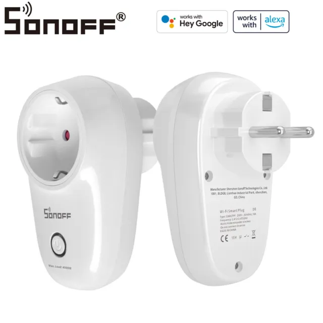 SONOFF S26R2 EU WIFI Plug Smart Socket Power Switch APP Control for Alexa/Google