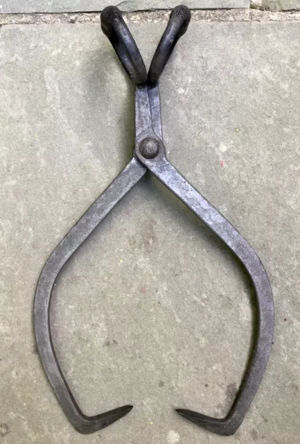 Antique Wrought Iron Ice Tongs