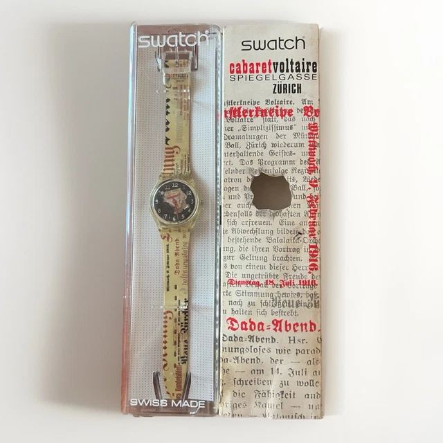 SWATCH SPECIAL 2003 - GZ184 - Dada Traces - CABARET Voltaire - New IN Box MINT Swatch Cabaret Votaire Dada Traces GZ184 AG 2003 Watch Jelly  main image 4