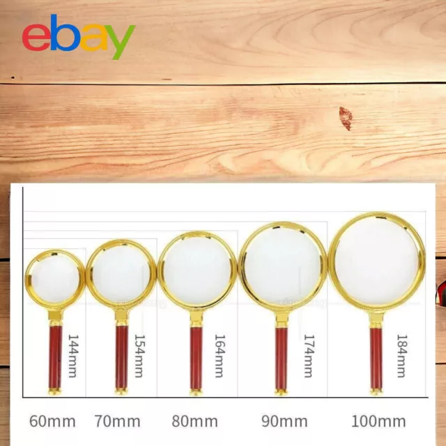 15x Magnifying Glass Handheld Big Large Reading Jewelry Size 60/70/80/90/100mm