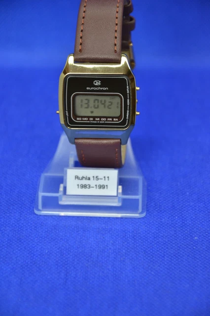 Ruhla schöne Uhr  DDR LCD eurochron CHRONOGRAPH QUARZ UHR KALIBER 15-11