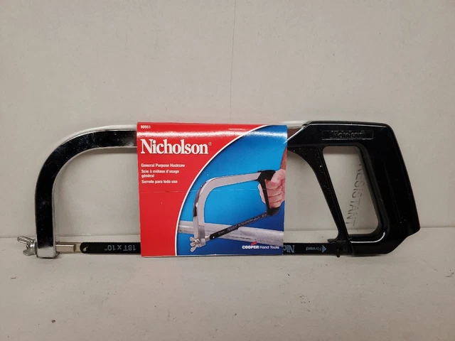 Nicholson General Purpose Hacksaw 10" & 12" Blade Cuts Metal Plastic Wood 80951