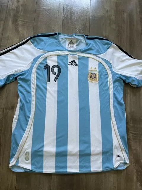 Messi Adidas Argentina Soccer Jersey #19 Shirt 2006 WORLD CUP Size XL