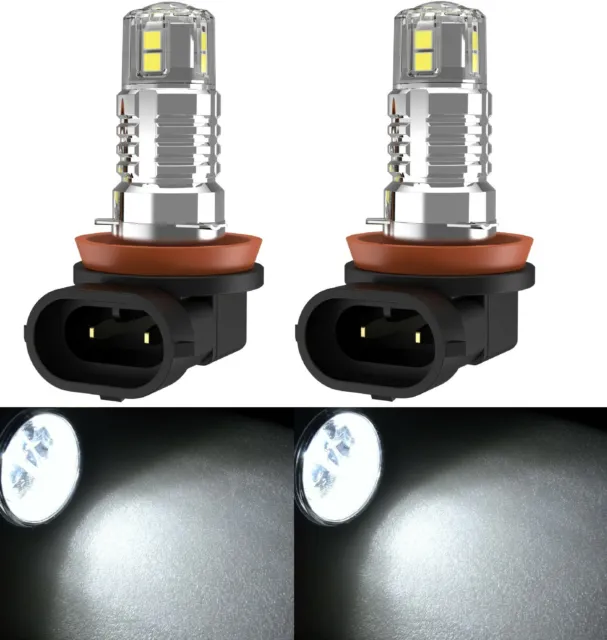 LED 20W H16 64219 White 6000K Two Bulbs Fog Light Replacement Upgrade Stock Lamp