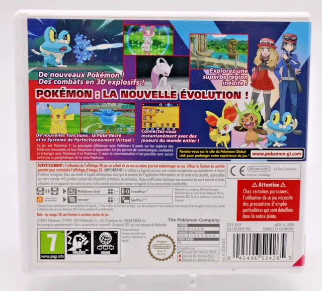 BOITE VIDE POKÉMON Y sur Nintendo 3DS NO GAME EMPTY BOX 100% Authentic