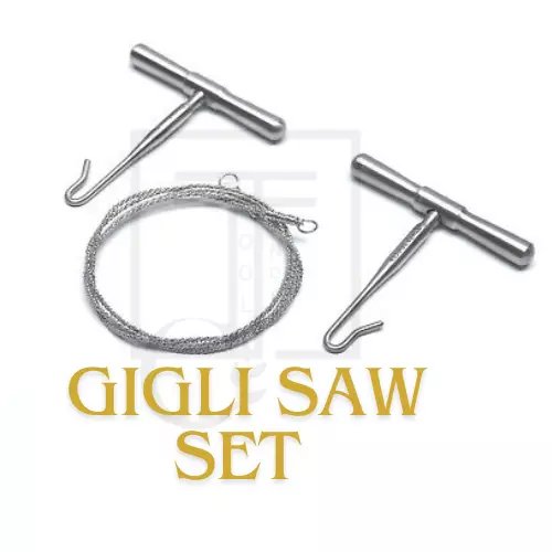 Set of GIGLI Bone Saw Wire with Handles Veterinary Orthopedic Inatruments