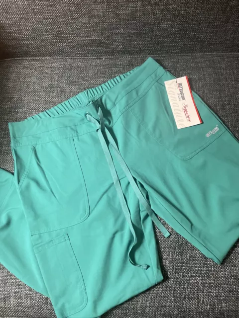 NEW WITH TAGS Greys Anatomy Scrub Pants cargo low rise str leg hunter green