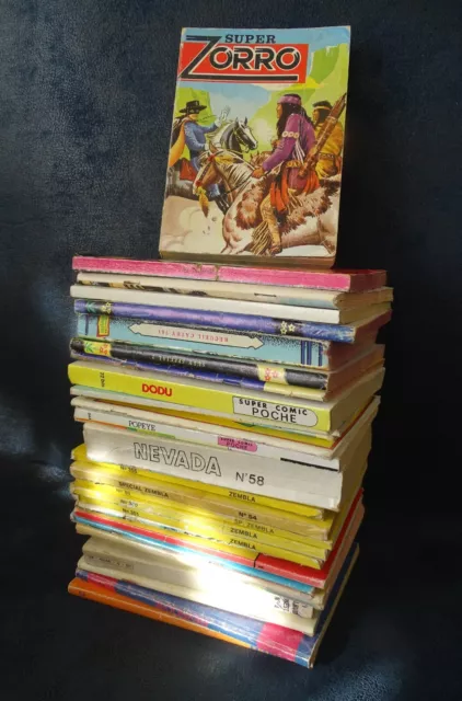 Lot 29 BD souple bande dessinée Format poche vintage 80's Zembla Kiwi Western...