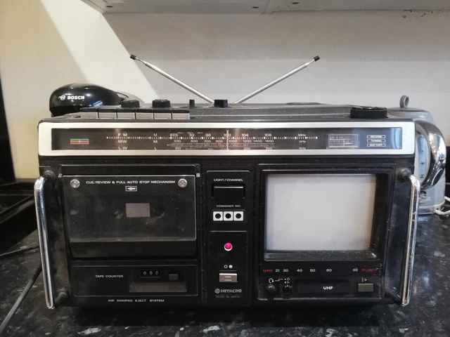 HITACHI CKP-100 RADIO CASSETTE TV boom box vintage  Spare Or Repair