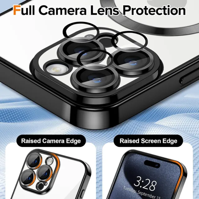 Shockproof Mag Safe TPU Case For iPhone 15 14 Pro Max 13 12 11 Camera Lens Cover 2