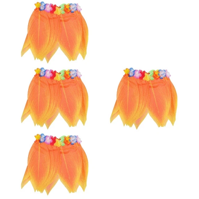 4pcs hawaii party straw skirt Festival Party Performance Leaf Hula Jupe Party C