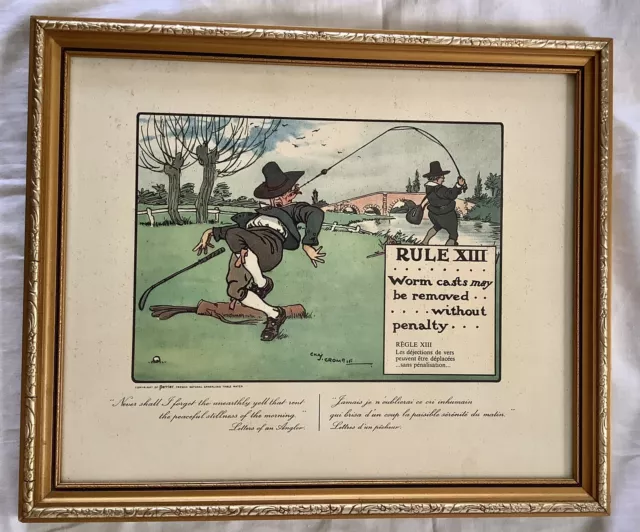 Charles Crombie / Perrier Water The Rules of Golf XIII Vintage Framed Print