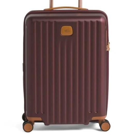 BRICS 21" Red Striped Hardcase Carry-on Spinner Suitcase USB Port TSA Lock NWT