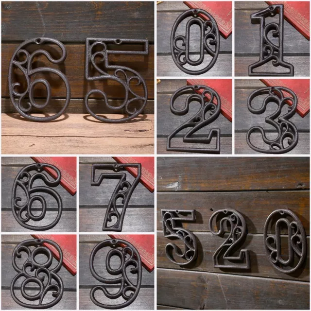 Props Iron Cast Numbers House Address Wrought Iron Numerals Door Number