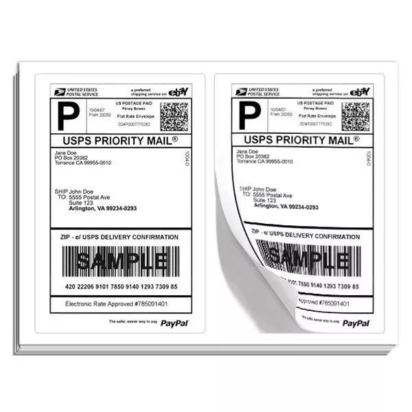 Labels 8.5x5.5 - 200 Shipping Labels Half-Sheet Self-Adhesive  Round Corner