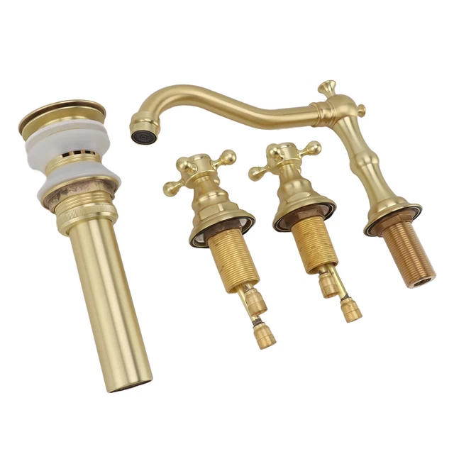 (Oro) Rubinetto Bagno Gratuito Doppio Retro Per Anelli Asciugamani
