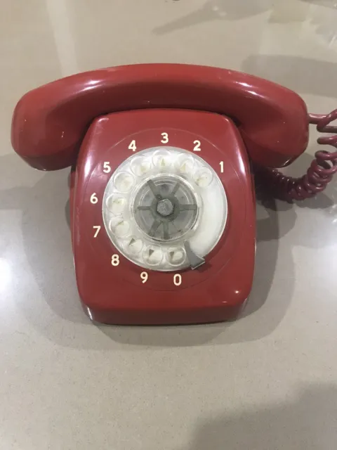 Vintage Red Dial Telephone