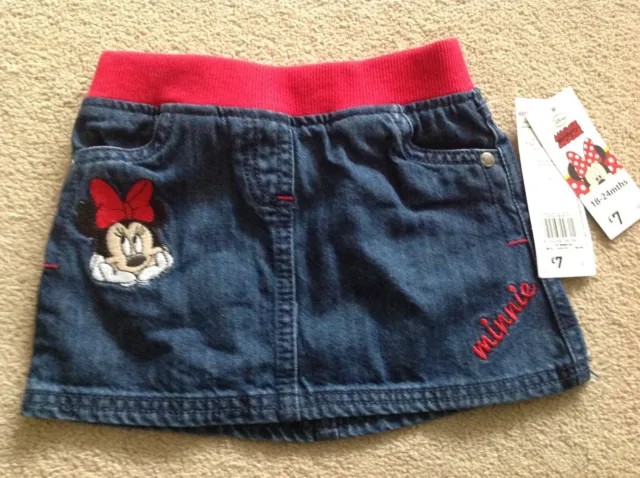 BNWT F&F Disney's Mini Mouse girls denim skirt age 18-24 months