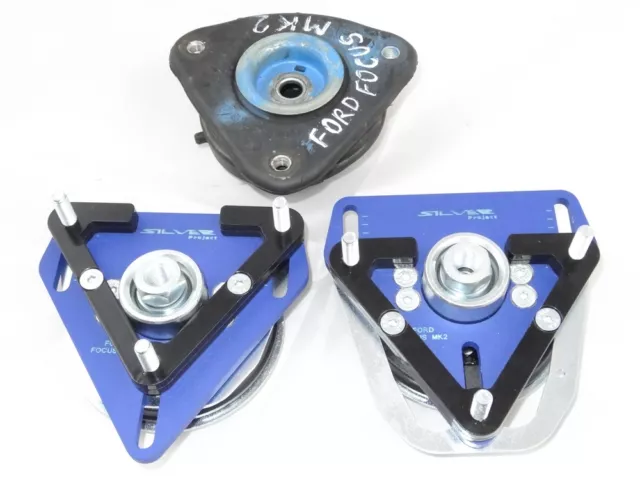 Placas Camber para Ford Focus, Mazda 3, Volvo C30 - AJUSTABLES - Azul 3