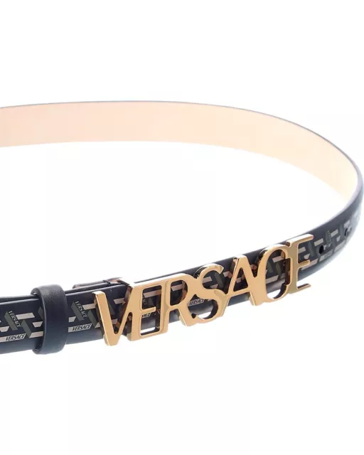 Versace Logo Leather Belt Women's 2