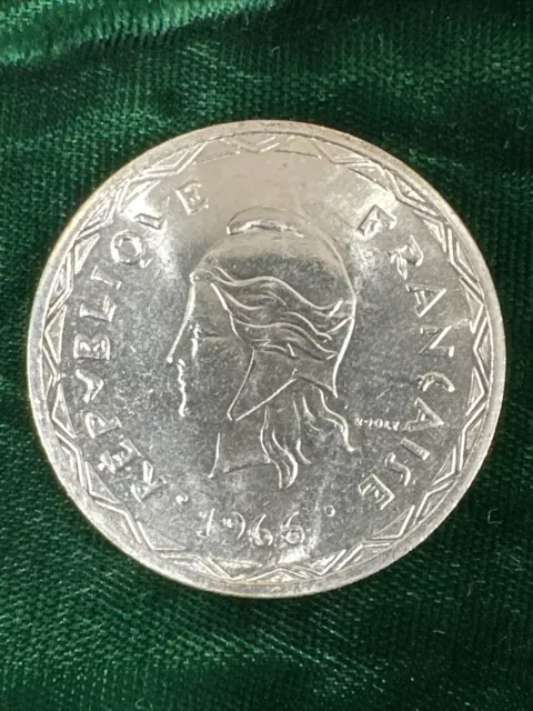 French New Hebrides VANUATU 1966 Silver Coin 100 Francs ( . 835 Silver)