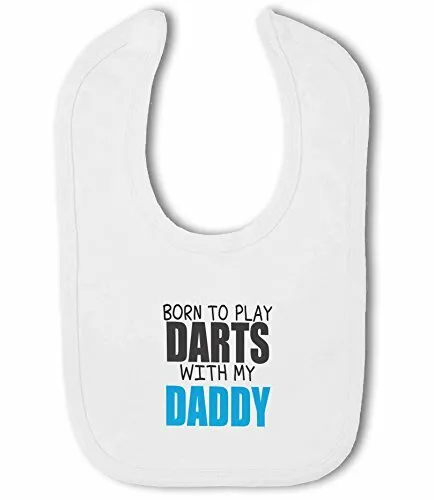 Born to Play Darts with my Daddy - Baby Bib by BWW Print Ltd