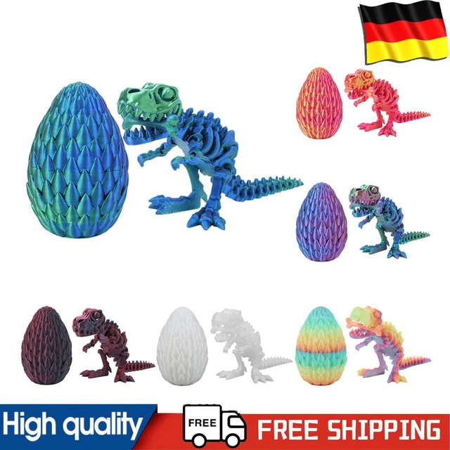 Articulated Crystal Dragon in Egg - 3D Printed Fidget Desk Toy for Stress Relief, Home Office Decor Gift for Adults & Teens(Dazzle